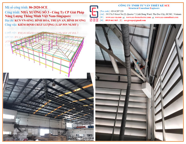 Nhà xưởng số 3 - CTCP Giải pháp năng lượng thông minh Việt Sing - Kiểm Định Chất Lượng Xây Dựng HCM
